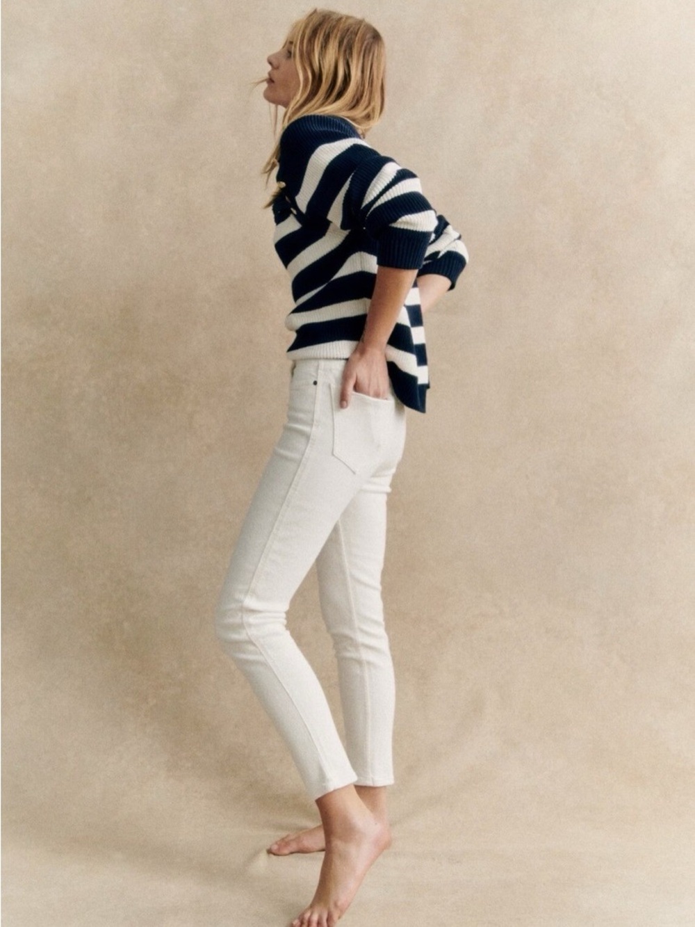 Sézane White Slim Jeans